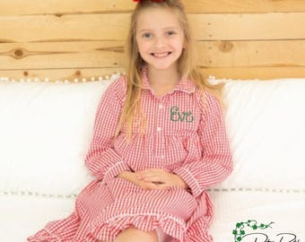 Children's Monogrammed Christmas Lounge Dress