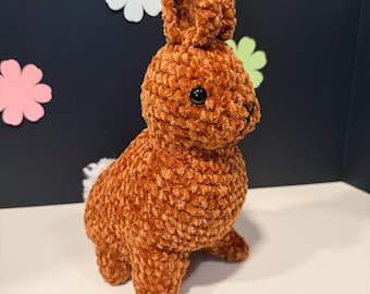10 Inch Brown Bunny - Handmade Crochet Plush Toy