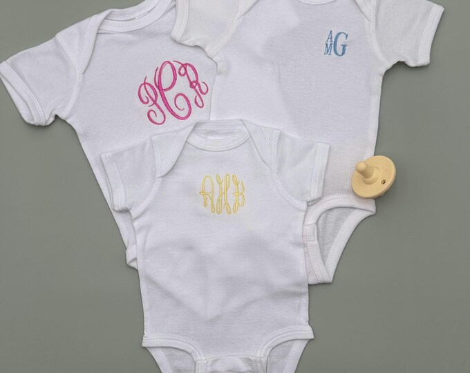 Baby Bodysuit-Personalized-Monogram-Onesie-100% Cotton-Baby Gift