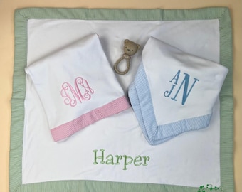 Personalized Baby Blanket with Elegant Monogram or Custom Name