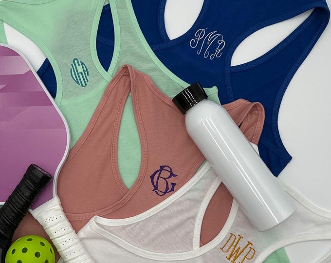 Monogrammed Tank-Top - Personalized Racerback for Adults - Unique Bridesmaid Present - Comfy Unisex Tank