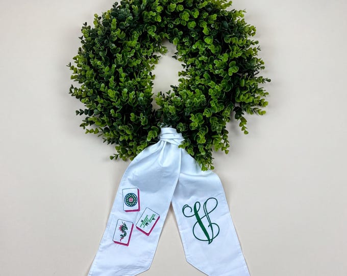 Personalized Wreath Sash for Front Door - Custom Home Decor