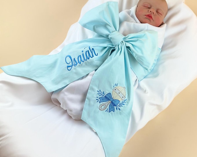 Personalized Baby Announcement Sash - Embroidered Name or Monogram