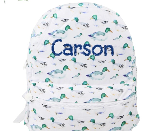 Personalized Nylon Backpack | Fully Lined with Interior Pocket & Mesh Side Pockets | Printed Nylon Backpack