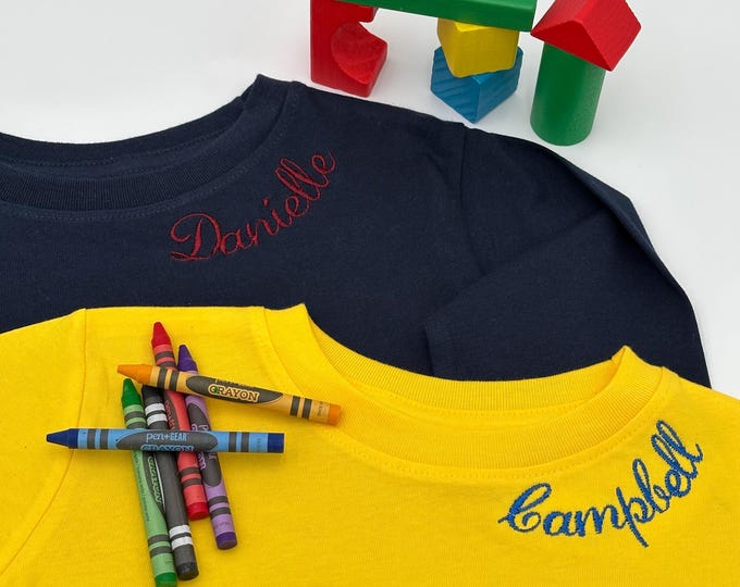 Baby Collar Embroidered Tee - Personalized T-Shirt - Baby Gift - Toddler Unisex Tee - Short or Long Sleeve Shirt - Gift Idea