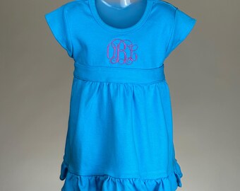 Monogrammed Ruffle Dress-Baby Monogrammed Ruffle Dress-Monogrammed Twirl Dress