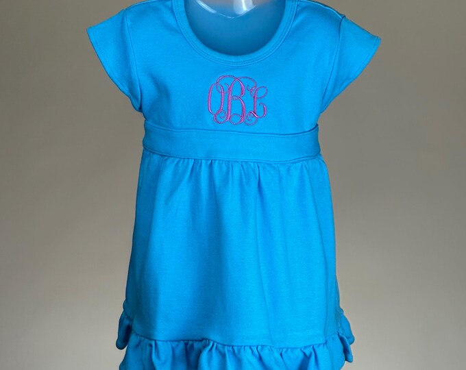 Monogrammed Ruffle Dress-Baby Monogrammed Ruffle Dress-Monogrammed Twirl Dress