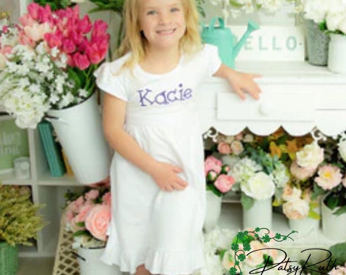 Customized Name Girl Twirl Dress - Monogrammed Ruffle Dress