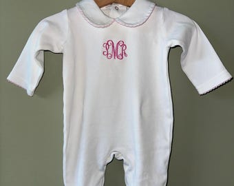 Monogrammed Footie Bodysuit for Baby Boy or Girl