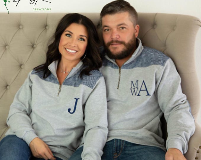 Customized Pullover with Gingham Accents
