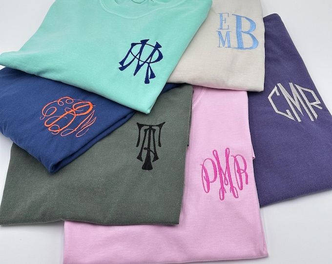 Adult Monogram Tee - Monogrammed Long or Short Sleeve T-Shirt - Bridesmaid Gift - Adult Unisex Tee - Gift Idea