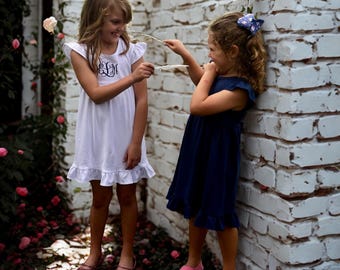 Monogrammed Ruffle Dress-Girls Monogrammed Ruffle Dress-Monogrammed Twirl Dress