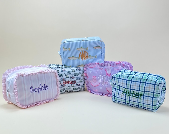 Embroidered Nylon Printed Boxed Zipper Everything Bag—Personalized & Versatile