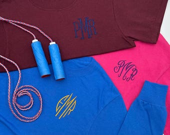 Children's Monogram Tee - Monogrammed Long or Short Sleeve T-Shirt - Birthday Gift - Youth Unisex Tee - Gift Idea