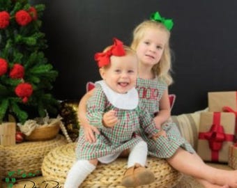 Monogrammed Kids' Matching Christmas Longalls, Jumper, Bishop Dress Set for Boys & Girls