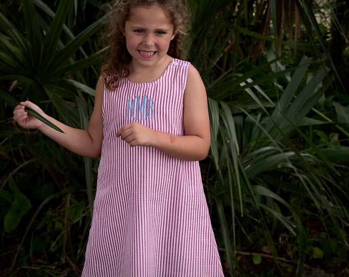 Monogrammed Jumper-Baby Monogrammed Jumper-Seersucker Jumper-Gingham Jumper