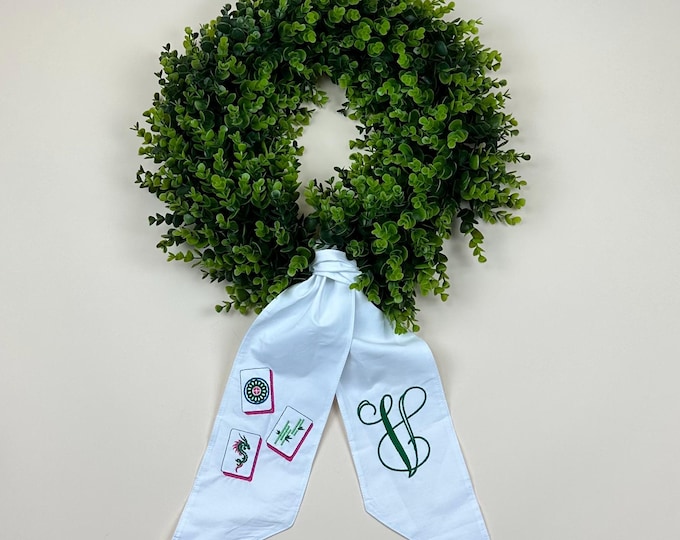 Personalized Wreath Sash for Front Door - Custom Home Decor