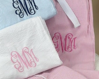 Women's Sleep Pants/Seersucker Sleep Pants/Bridesmaid's Sleep Pants/Monogrammed Sleep Pants/Monogrammed Pajamas/Pajama Pants/Lounge Pants