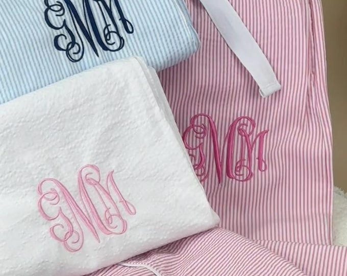 Women's Sleep Pants/Seersucker Sleep Pants/Bridesmaid's Sleep Pants/Monogrammed Sleep Pants/Monogrammed Pajamas/Pajama Pants/Lounge Pants
