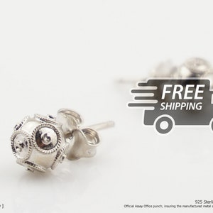 Portuguese Filigree EARRINGS Contas de Viana / Viana Beads Earrings (small-sized) Traditional Antique Portugal, 925 Sterling Silver