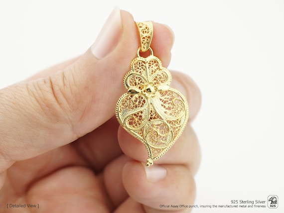 Pendentif Cœur En Alliage Argenté, Style Filigrane, Occasion - Bon état
