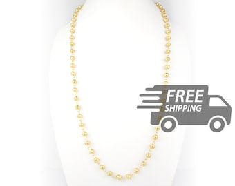 Collana portoghese in filigrana: perline Viana, lunga, argento sterling 925 placcato oro