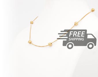 Collana corta portoghese con sei perline Viana in filigrana: argento sterling 925 placcato oro