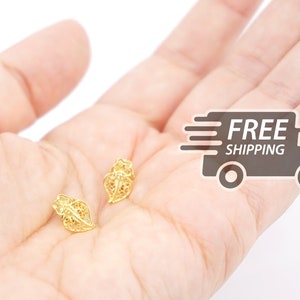 Portuguese Filigree EARRINGS mini Viana Heart Traditional Antique Portugal, 925 Sterling Silver with 24k Gold Bath