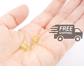 Portuguese Filigree EARRINGS mini Viana Heart Traditional Antique Portugal, 925 Sterling Silver with 24k Gold Bath