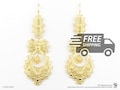 Portuguese Filigree EARRINGS Princess L Size Viana Traditional Antique Portugal, 925 Sterling Silver w\/ 24k Gold Bath product logo