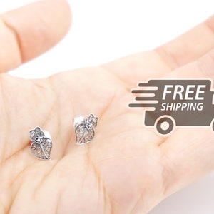 Portuguese Filigree EARRINGS mini Viana Heart Viana Traditional Antique Portugal, 925 Sterling Silver