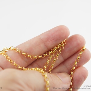 Portuguese Traditional NECKLACE medium-lenght Chain 925 Sterling Silver with 24k Gold Bath