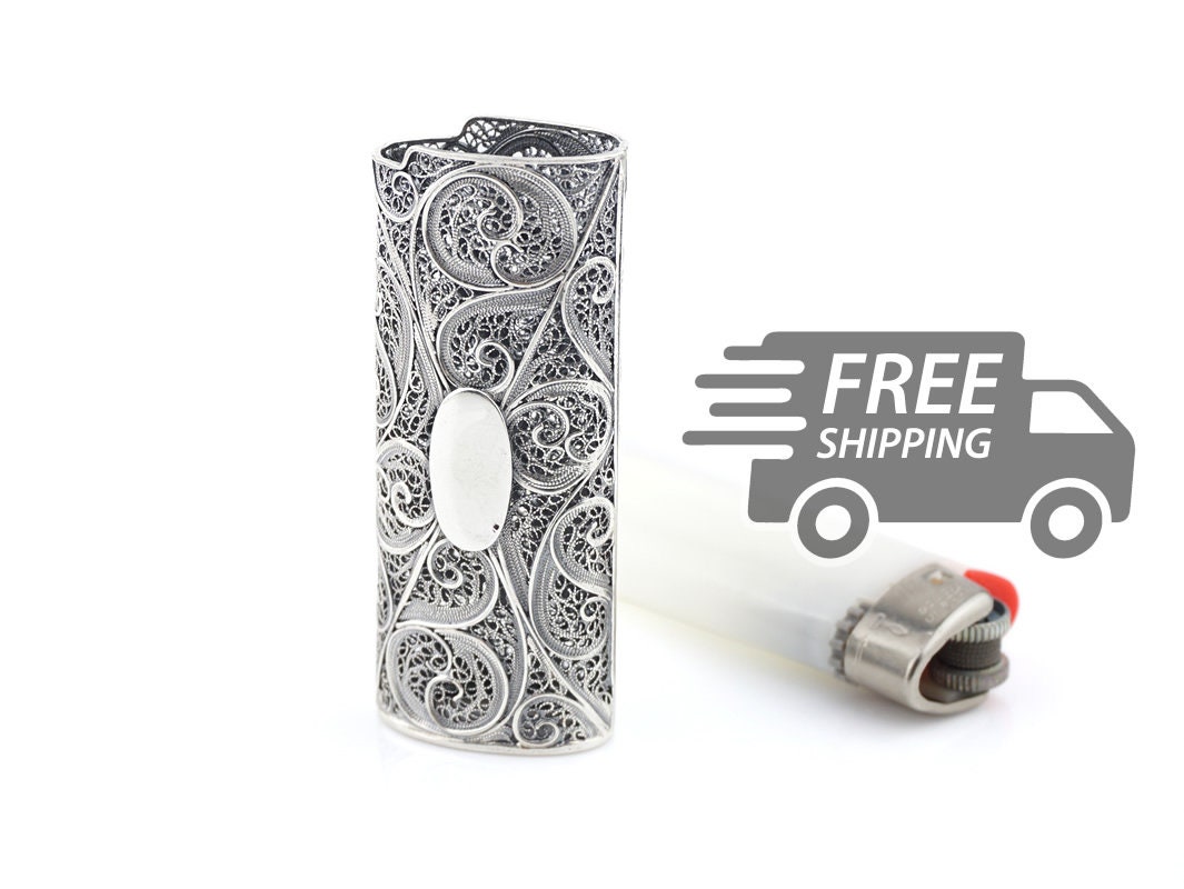 Portugiese Filigree BIC Classic Feuerzeughülle Portugal Traditionell, 925 Sterling Silber