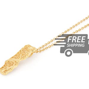 Portuguese Filigree NECKLACE w/ Extra Small MAP of PORTUGAL Traditional Antique, 925 Sterling Silver with 24k Gold Bath