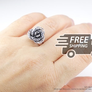 Bague portugaise en filigrane : fleurs élaborées réglables, argent sterling 925