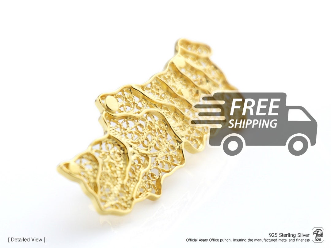 Map Pin Filigree Portuguese Filigree Pin: Portugal Map, Gold Plated 925 Sterling Silver ...