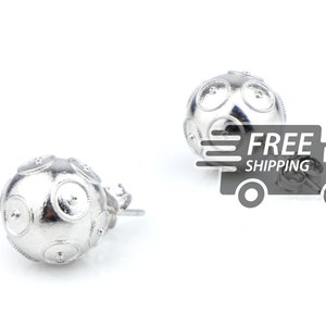 Portuguese Filigree EARRINGS Large Contas de Viana / Viana Beads Earrings Traditional Antique Portugal, 925 Sterling Silver