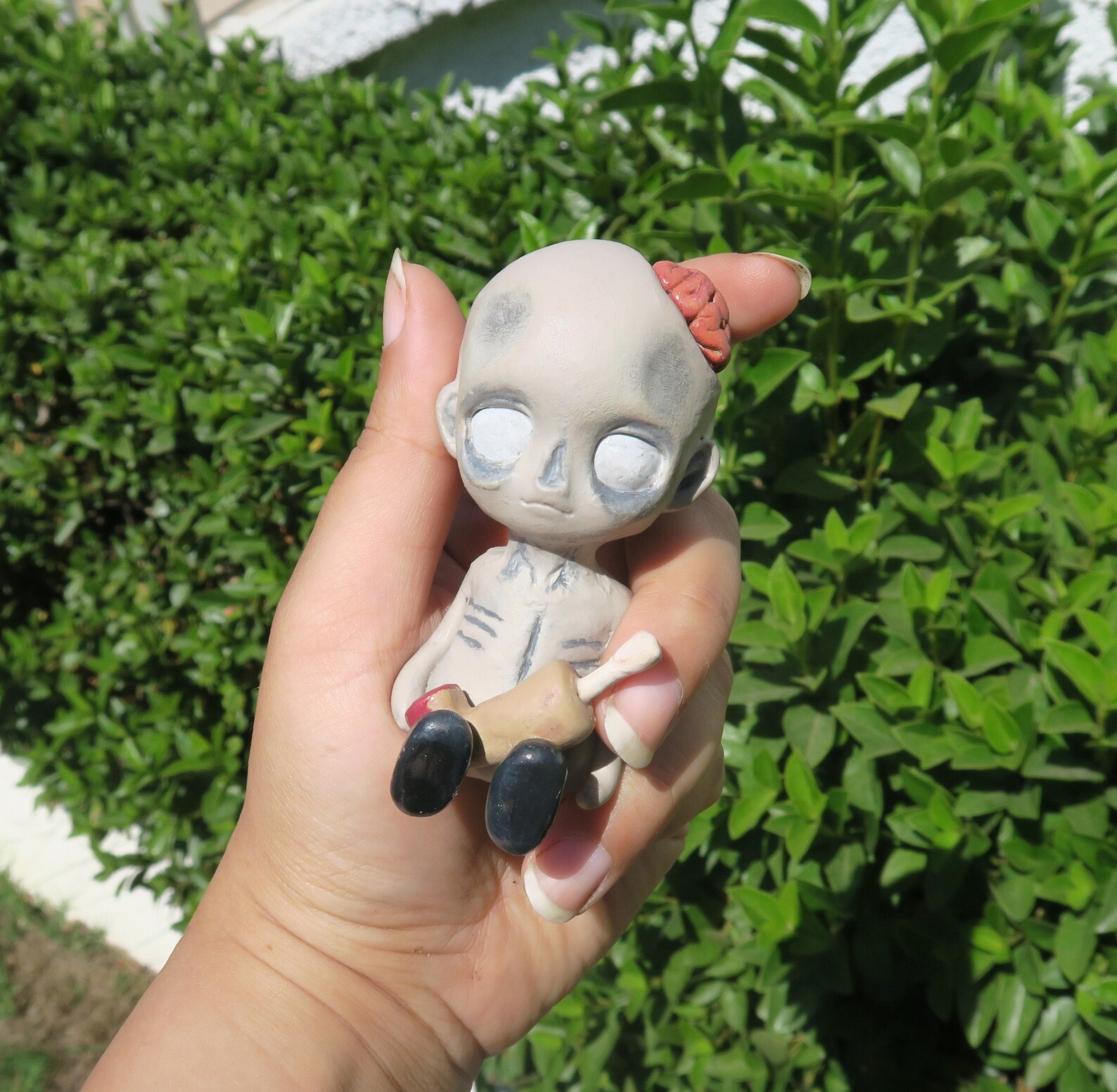 The Skeletal Zombie Boy Polymer Clay Sculpture Handmade OOAK Etsy