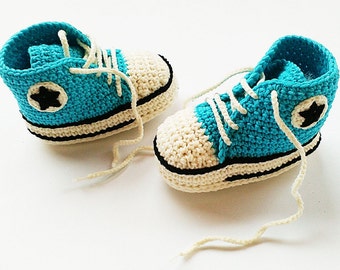turquoise infant converse