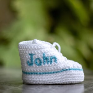 Personalized Crochet Baby Booties: 100% Cotton Newborn Gift