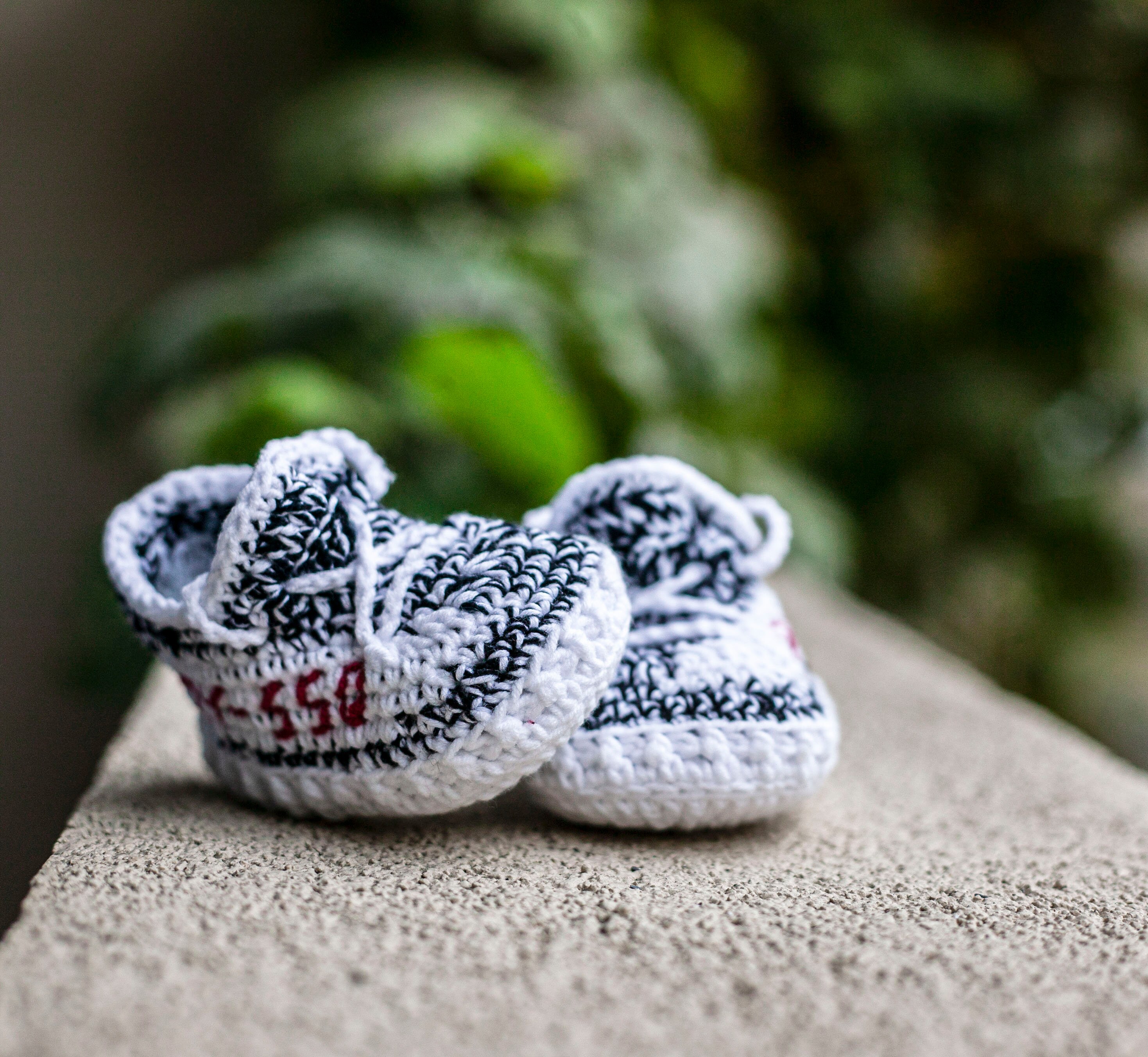 Newborn Baby Shoes Crochet Zebra Style Sneakers for Pregnancy Etsy
