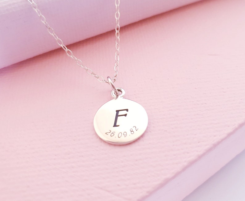 Personalized Engraved Initial Necklace Customized Initial Etsy