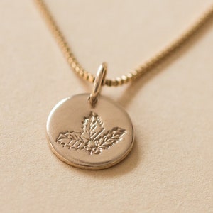 Holly • December birth flower charm necklace, gold charm, birth flower charm, birth month charm, silver charm, mother&#39;s necklace