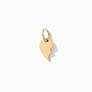 Bff heart charm, left half, 5mm, sterling silver or 14k gold filled, left side heart charm, best friend charms, bestie charms, bff charm
