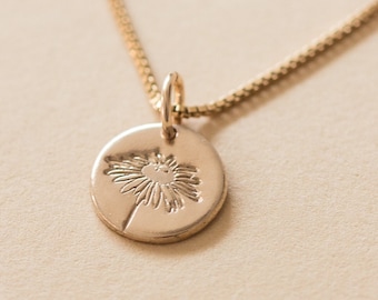 Daisy • April birth flower charm necklace, birth flower charm, birth month charm, silver charm, rose gold charm, mother's necklace