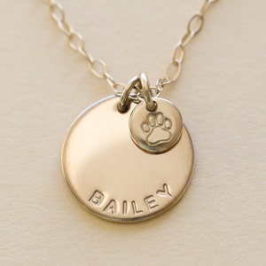 Pet remembrance necklace, dog necklace personalized, dog jewelry, paw print necklace, pet necklace, dog paw necklace, NP-625C-25C-BAY