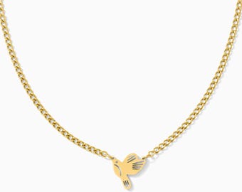 Lina Hummingbird Gold Necklace, 18k Gold Pvd