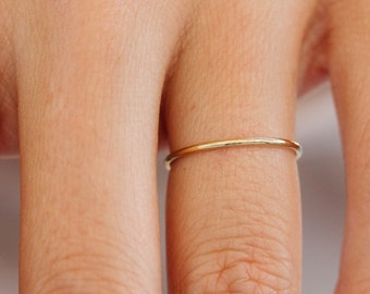 Gold stacking ring, thin ring, 14k gold filled dainty ring, minimalist ring, plain ring, gold band, gold rings for women, R-MEAD