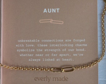 Aunt Linked Bracelet, 14k Gold Filled, .925 Sterling Silver, 18k Gold Plated, Rhodium