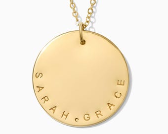 Collar con palabra personalizada de 22 mm, chapado en oro de 14 k, plata de ley 925, oro rosa